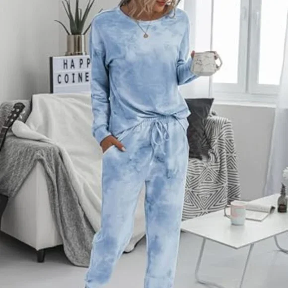 Women's Long Sleeve Jogger Pajama Set - Soft Loungewear Matching Outfit